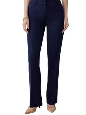 Ann Taylor Deep Navy Sky The Straight Leg Curvy Fit Dress Trousers Size 14